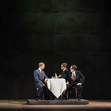 A performance of "Angels In America" at Carnegie Mellon. Joe Pitt and Roy Cohn meet for dinner around a table.