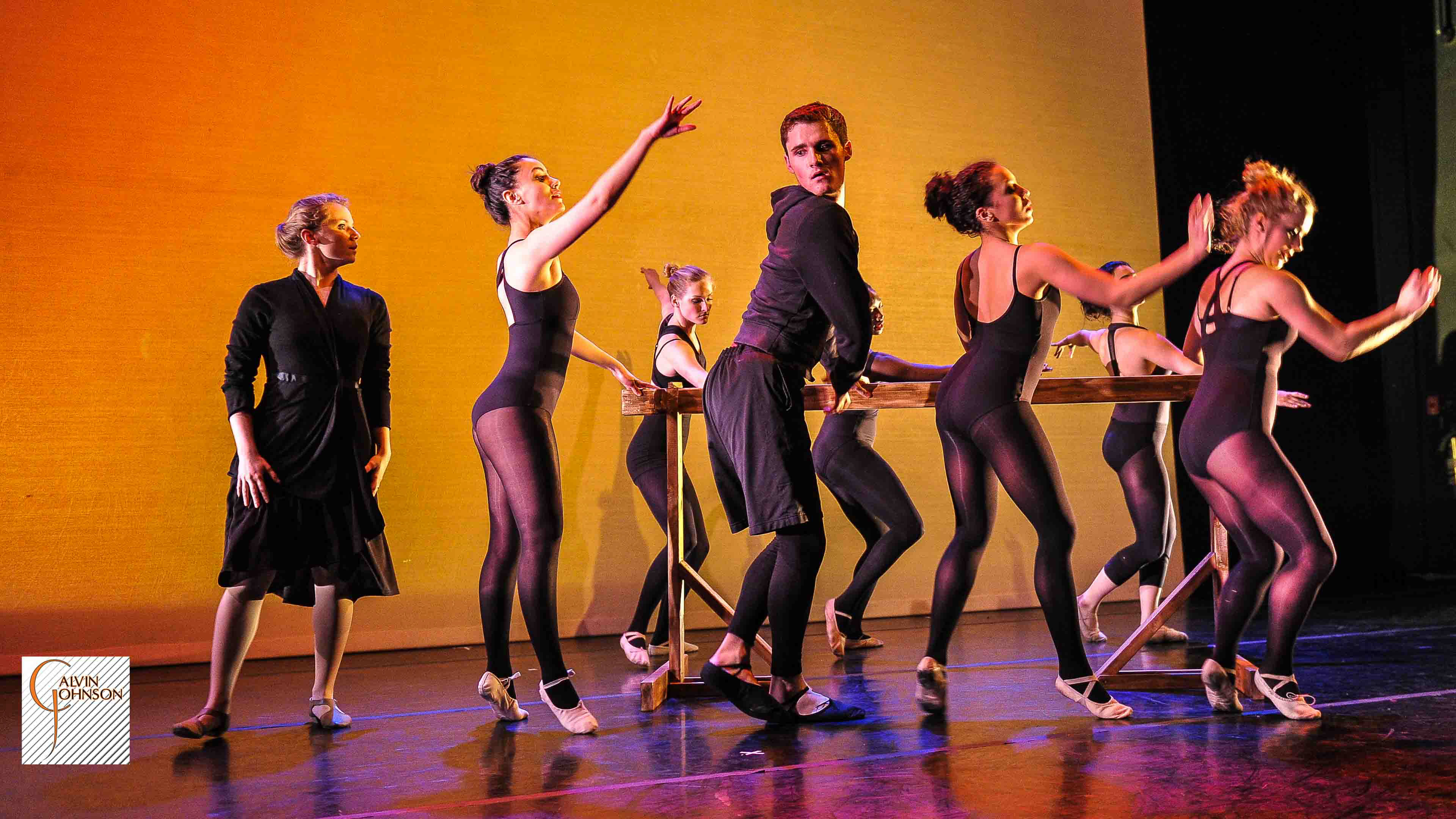Dance performance at Carnegie Mellon University school of Drama were a male dancer intrudes upon a ballet class of female dancers.