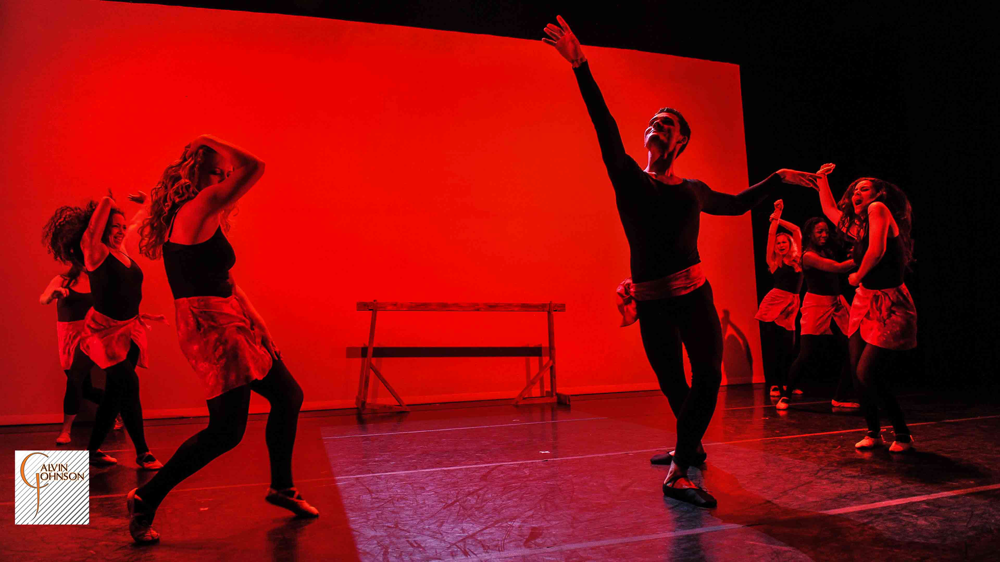 Dance performance at Carnegie Mellon University school of Drama were a male dancer intrudes upon a ballet class of female dancers.