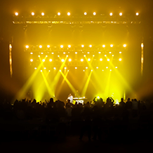 Hip Hop artist B.o.B performing at a concert with DJ Shawty Slim.