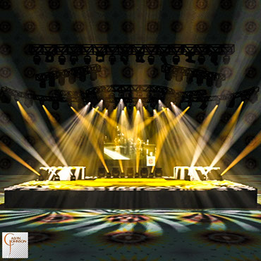 A 3D Representation of a concert set and lighting design for singer Ciara.