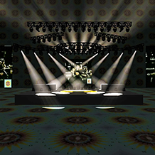A 3D Representation of a concert set and lighting design for singer Ciara.