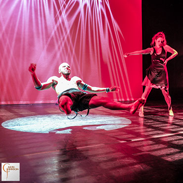 Dance performance at Carnegie Mellon University school of Drama were a male dancer is lured by a female dancer into her trap.