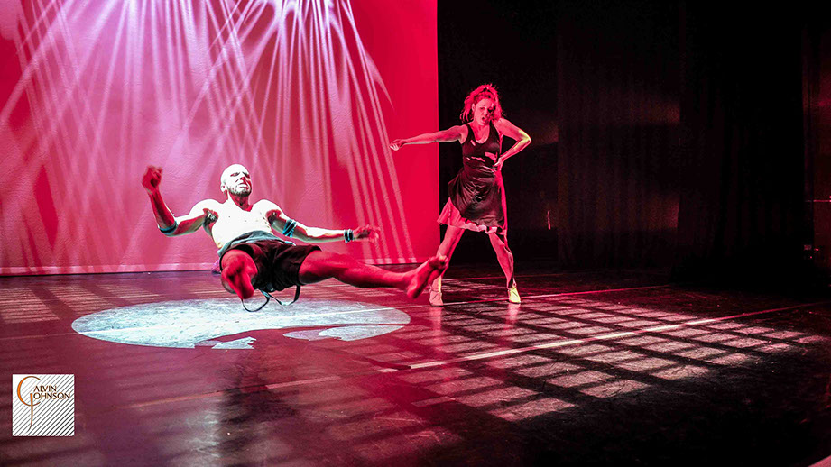 Dance performance at Carnegie Mellon University school of Drama were a male dancer is lured by a female dancer into her trap.
