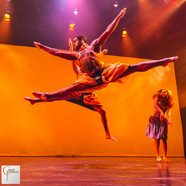 Dance performance at Carnegie Mellon University School of Drama were male and female dancers reenact the tribal dances of Africa.