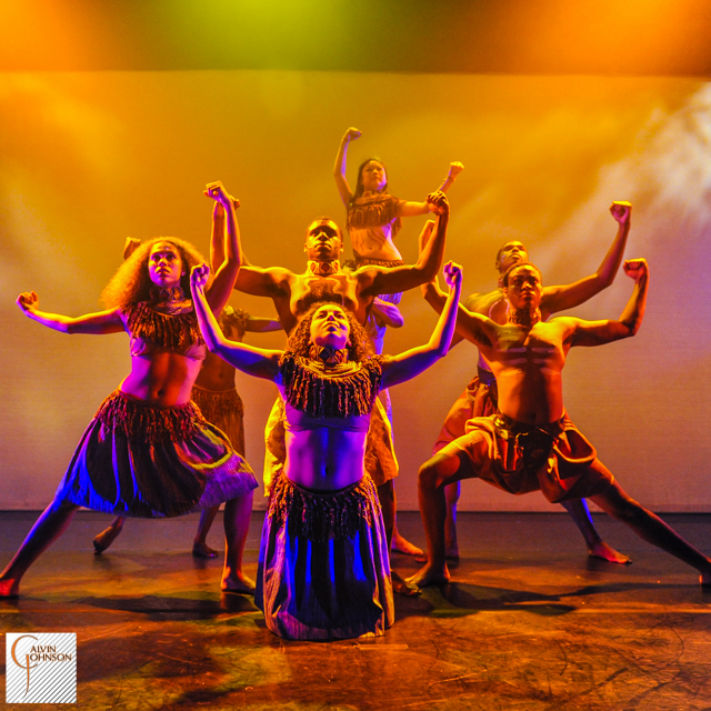 Dance performance at Carnegie Mellon University School of Drama were male and female dancers reenact the tribal dances of Africa.