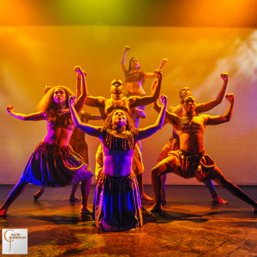 Dance performance at Carnegie Mellon University School of Drama were male and female dancers reenact the tribal dances of Africa.