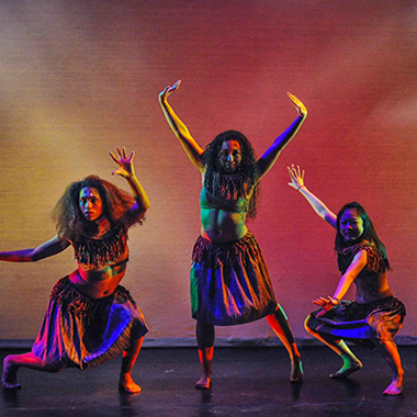 Dance performance at Carnegie Mellon University School of Drama were male and female dancers reenact the tribal dances of Africa.
