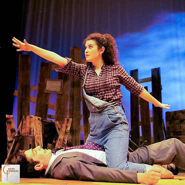 A performance of the play "The Wind Farmer" at Carnegie Mellon University School of Drama.