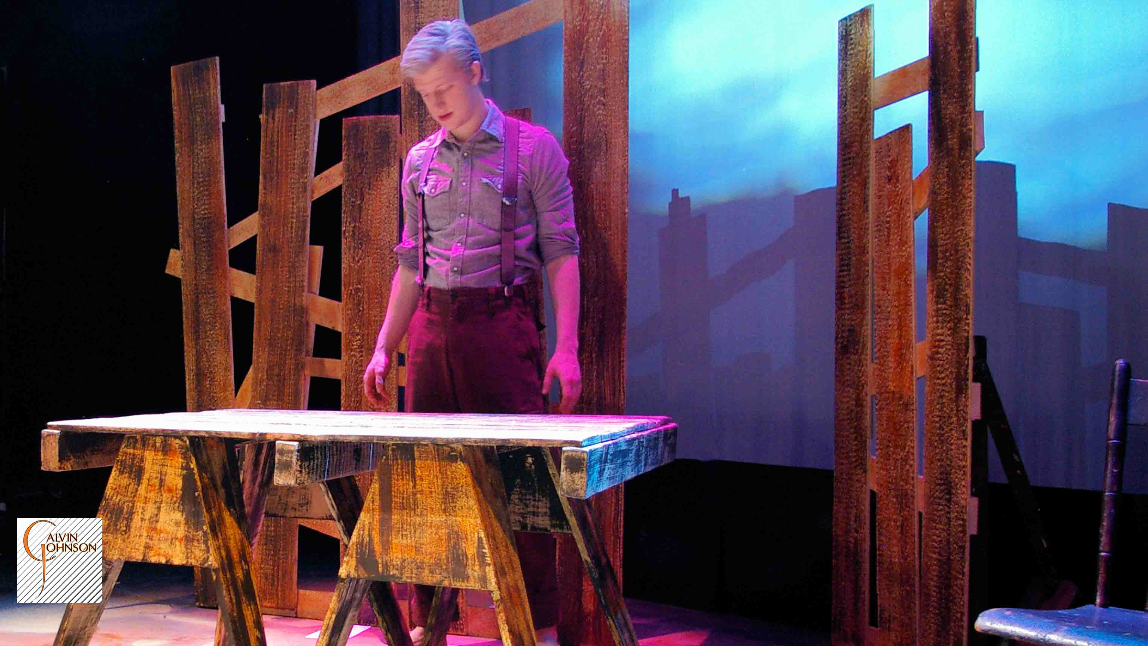 A performance of the play "The Wind Farmer" at Carnegie Mellon University School of Drama.